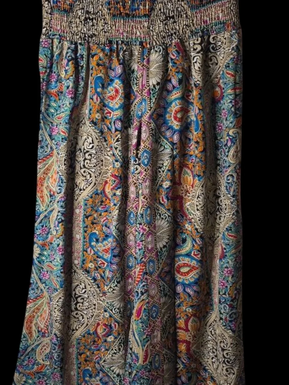 Boho Wide-Leg Paisley Palazzo Pants - Picture 3 of 6